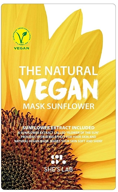 Sunflower Facial Sheet Mask - She’s Lab The Natural Vegan Mask Sunflower — photo N1