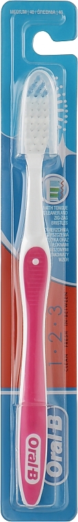 Medium Toothbrush 40, pink - Oral-B Clean Fresh Strong — photo N1