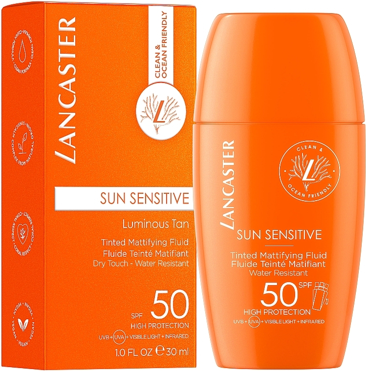 Tinted Mattifying Fluid - Lancaster Sun Sensitive Tinted Mattifying Fluid SPF50 — photo N2