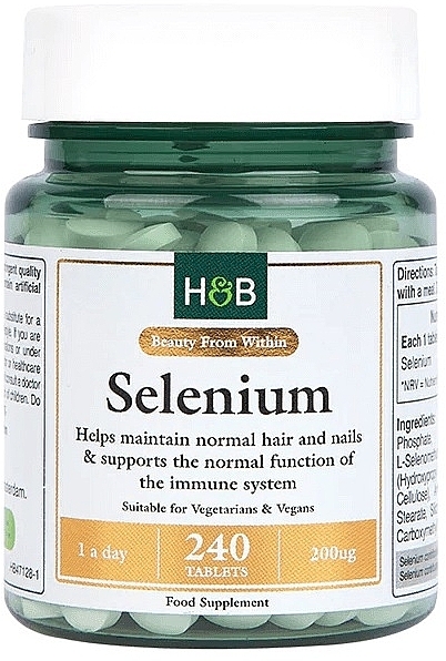 Selenium Dietary Supplement , 200 mg, 240 pcs. - Holland & Barrett Selenium 200mg — photo N1