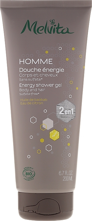 2-in-1 Men Shower Gel-Shampoo - Melvita Homme Energy Shower Gel — photo N1