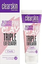 Pink Clay Face Peeling Scrub for Problem Skin - Avon Clearskin Blemish Clearing Pink Clay Triple Exfoliator — photo N2