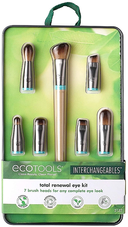 Makeup Brush Head Set, 7 pcs - EcoTools Eye Kit Interchangeables Makeup Brush Set With Case — photo N1