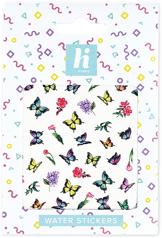 Water Nail Stickers "Butterfly" - Hi Hybrid Butterfly Water Nail Sticker — photo N1