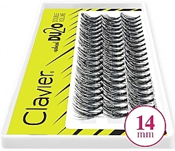 False Eyelashes "Double Volume", 14 mm - Clavier DU2O Double Volume — photo N2