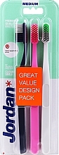 Fragrances, Perfumes, Cosmetics Toothbrush, medium, crimson, black, white - Jordan Clean Smile Medium