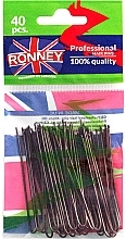 Fragrances, Perfumes, Cosmetics Brown Invisible Pins 65 mm, 40 pcs - Ronney Brown Hair Pins