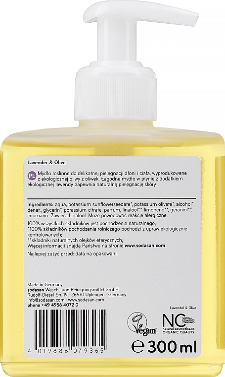 Soothing Liquid Soap "Lavender-Olive" - Sodasan Liquid Lavender-Olive Soap — photo N2