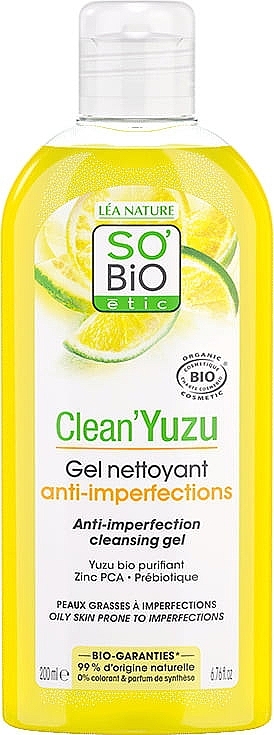 Face Ceansing Gel - So'Bio Etic Clean'Yuzu Cleansing Gel — photo N1