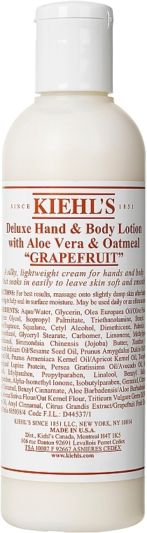 Body Milk "Grapefruit" - Kiehl's Deluxe Hand & Body Lotion Grapefruit — photo N2