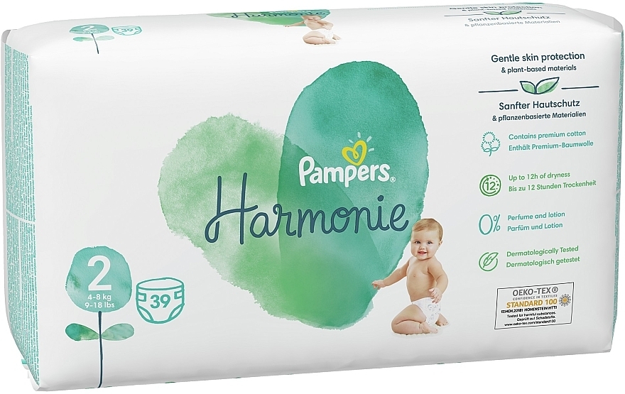 Diapers, size 2 (4-8 kg), 39 pcs - Pampers Harmonie Mini — photo N6