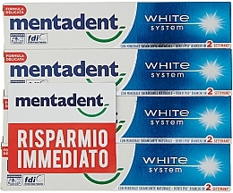 Fragrances, Perfumes, Cosmetics Toothpaste Set - Mentadent White System Dentifrice Toothpaste (toothpaste/4x75ml)