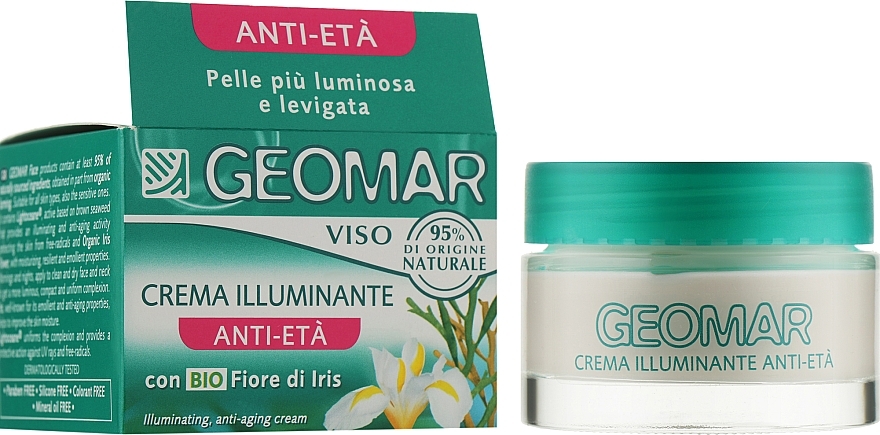 Rejuvenating & Brightening Face Cream with Organic Iris Flowers - Geomar Illuminating Anti-Aging Cream — photo N2