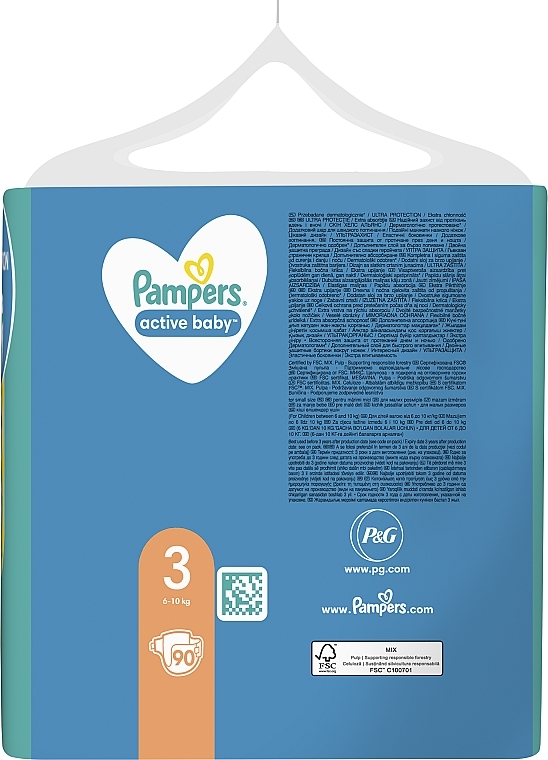 Diapers 'Active Baby' 3 (6-10 kg), 90 pcs - Pampers — photo N11