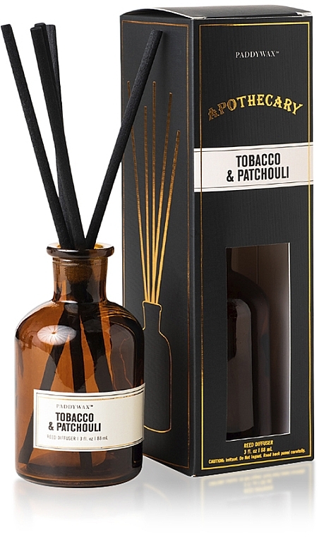 Fragrance Diffuser - Paddywax Apothecary Glass Reed Diffuser Tabacco & Patchouli — photo N1