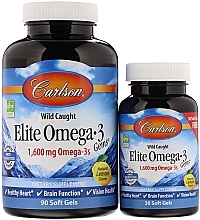 Fragrances, Perfumes, Cosmetics Set "Omega-3" - Carlson Labs Elite Omega-3 (gel/90 + gel/30ml)