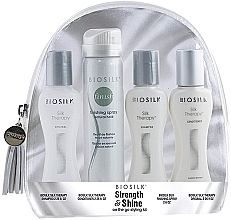 Fragrances, Perfumes, Cosmetics Set - BioSilk Strength and Shine Kit (shm/67ml + cond/67ml + silk/cond/67ml + gel/67ml + bag)