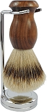 Fragrances, Perfumes, Cosmetics Badger Bristles Shaving Brush with Silver Tip, chrome - Golddachs Brush & Stand, Silver Tip Badger, Nut Wood, Chrom