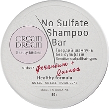 Fragrances, Perfumes, Cosmetics Sulfate-Free Solid Shampoo with Quinoa Proteins for Sensitive Scalp - Cream Dream beauty kitchen Cream Dream No Sulfate Shampoo Bar