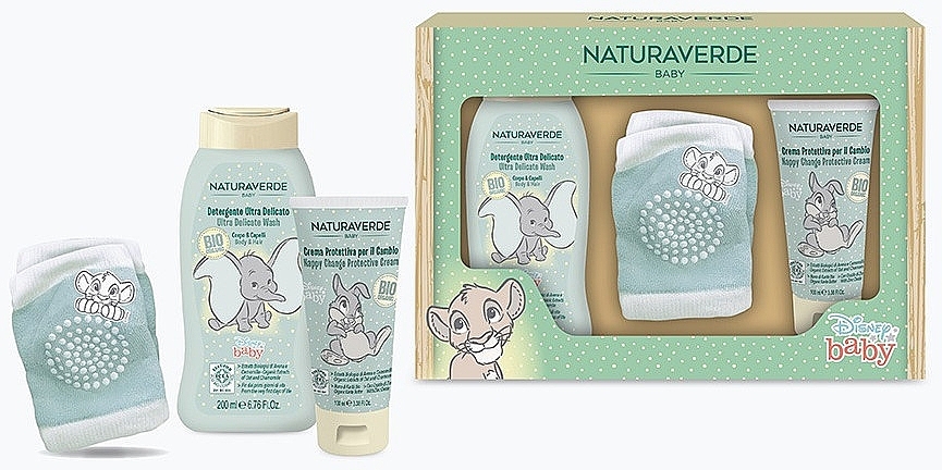 Set - Naturaverde Baby Disney Gift Set (b/wash/200ml+nappy/cr/100ml+ knee pads) — photo N1