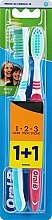 Fragrances, Perfumes, Cosmetics Toothbrush Set (medium, blue + pink) - Oral-B 1 2 3 Natural Fresh 40 Medium 1 + 1