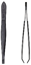 Curved Tweezers, Black, 9 cm - Nippes Solingen Tweezer 9SB — photo N1