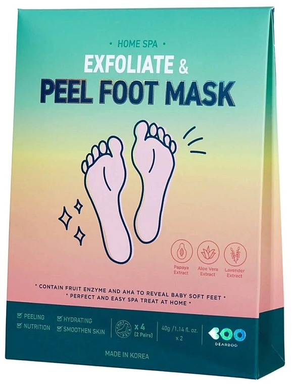 Foot Peeling Mask - Dearboo Home Spa Exfoliate & Peel Foot Mask — photo N1