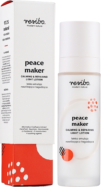 Light Moisturizing & Soothing Face Emulsion - Resibo Peace Maker Light Moisturizing And Soothing Lotion — photo N2