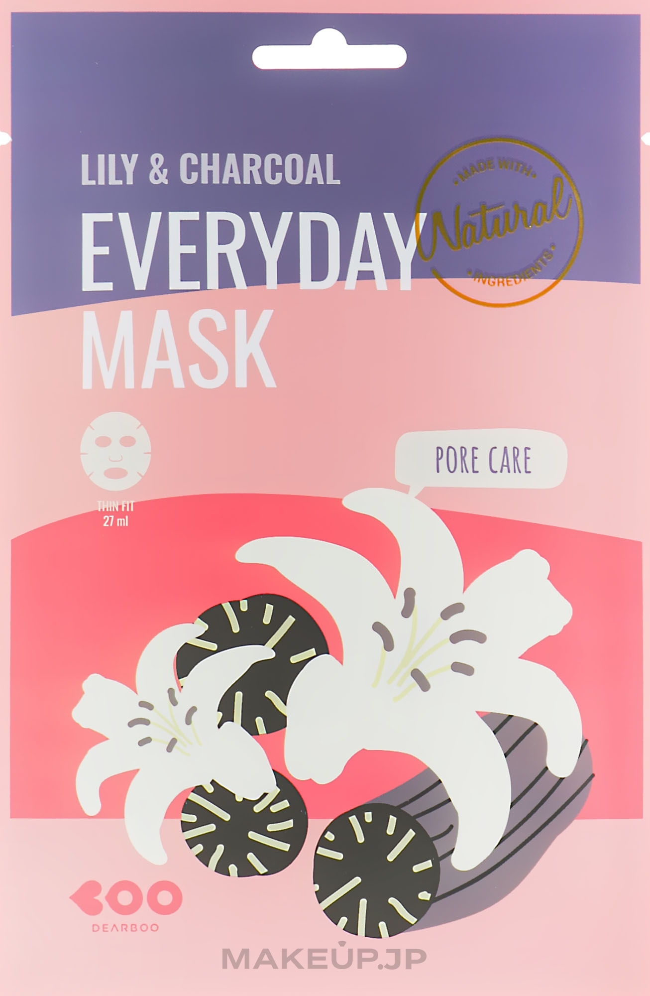 Face Mask with Lily Extract & Charcoal - Dearboo Everyday Mask Lily & Charcoal — photo 27 ml