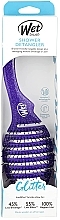 Hair Brush for All Hair Types, purple - Wet Brush Shower Detangler Purple Glitter — photo N1