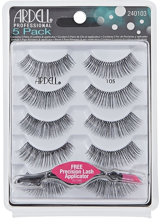 False Lashes with Applicator - Ardell Black Lashes 105 — photo N1