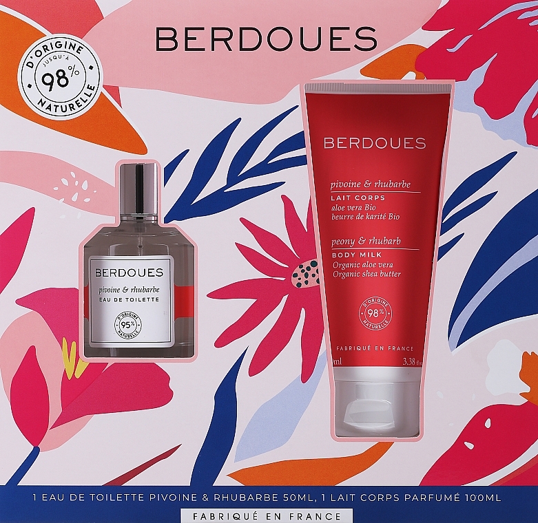 Berdoues 1902 Pivoine & Rhubarbe - Set (edt/50ml + b/milk/100ml) — photo N1