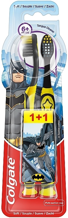 Kids Toothbrush, 6+, Soft, black-yellow + grey-yellow - Colgate Kids Soft Toothbrush — photo N2