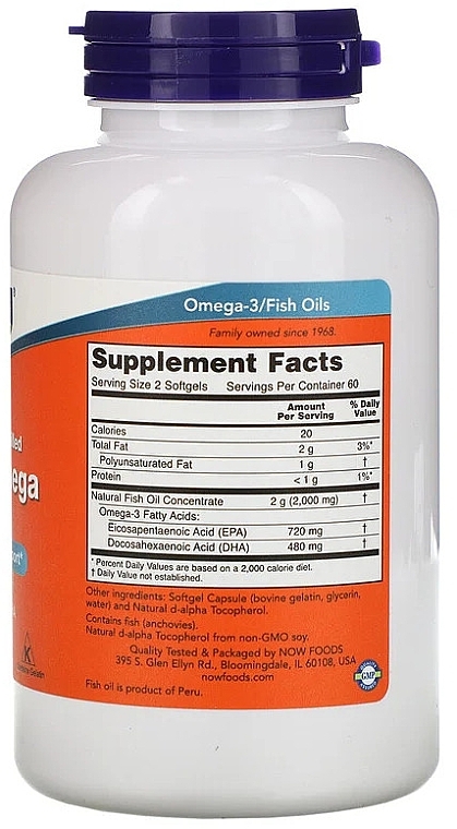 Fatty Acid "Super Omega EPA" - Now Foods Super Omega EPA Double Strength Softgels — photo N2