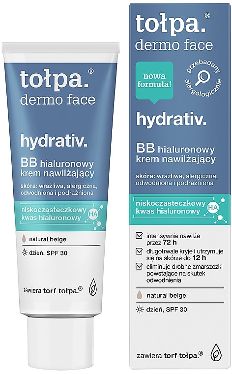 Hydrating BB Cream with Hyaluronic Acid - Tolpa Dermo Face Hydrativ BB Cream SPF30 — photo N1