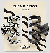 Hair Clip Set, 2 pcs. - Twisty Curls & Claws Set B — photo N1