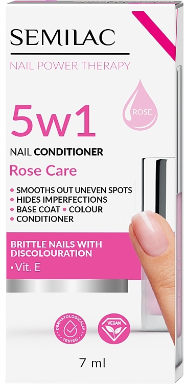 Nail Conditioner - Semilac Nail Power Therapy 5 In 1 Rose Care — photo N1