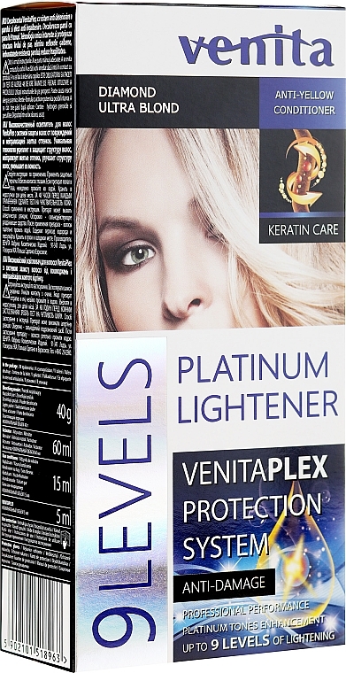Lightener up to 9 Tones - Venita Plex Platinum Lightener — photo N1