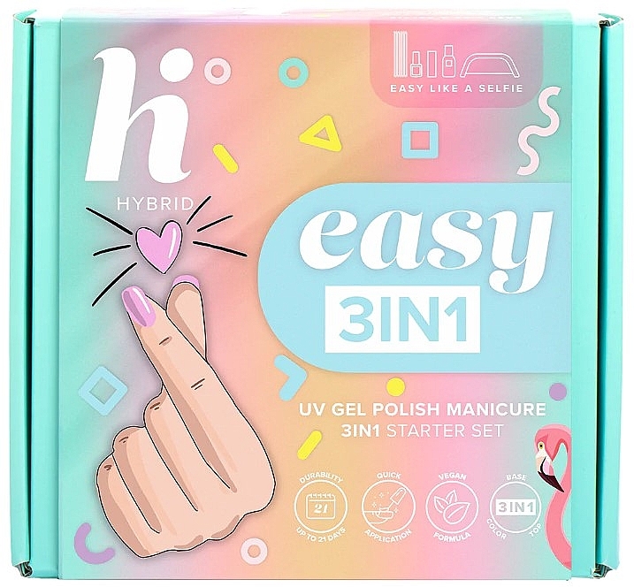 3 in 1 Nail Starter Set - Hi Hybrid Easy 3 in 1 Starter Set — photo N1