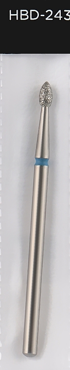 Diamond Nail File Drill Bit, bullet, L-4 mm, 2.1 mm, blue - Head The Beauty Tools — photo N1