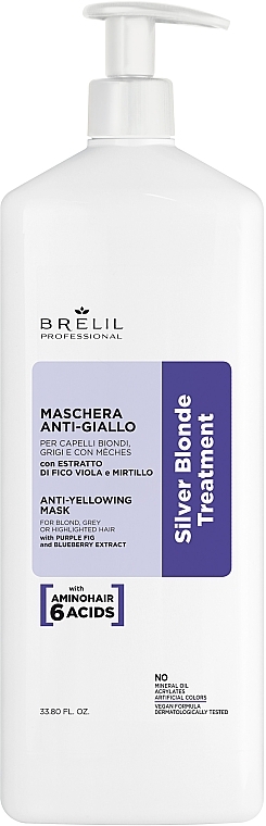 Yellow Neutralizing Hair Mask - Brelil Silver Blonde Treatment Anti-Yellowing Mask — photo N3