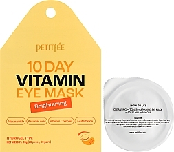 Fragrances, Perfumes, Cosmetics Brightening Hydrogel Eye Patch - Petitfee 10 Days Vitamin Eye Mask