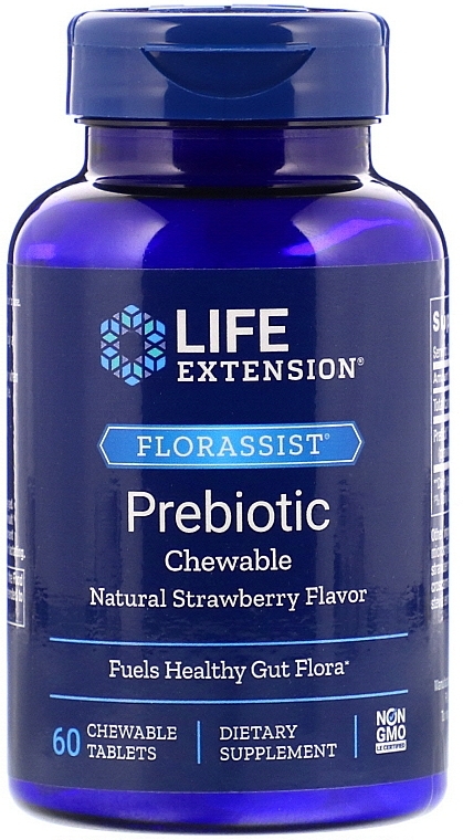 Prebiotic with Strawberry Flavor - Life Extension Florasisst Prebiotic Chewable (Strawberry) — photo N1