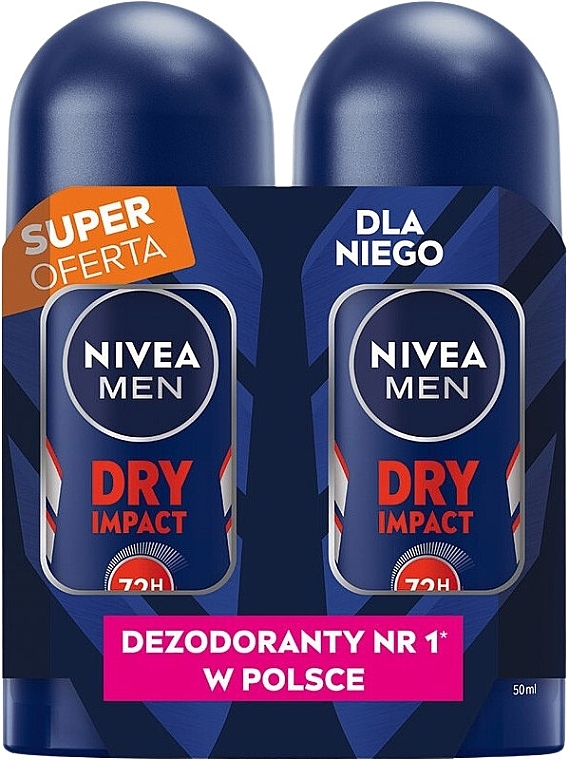 Set - NIVEA Dry Impact 72H (deo/2x50ml) — photo N1