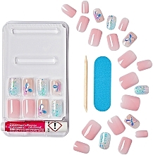 Fragrances, Perfumes, Cosmetics False Nails Set with Glue, medium length - Kiss Gel Fantasy Allure