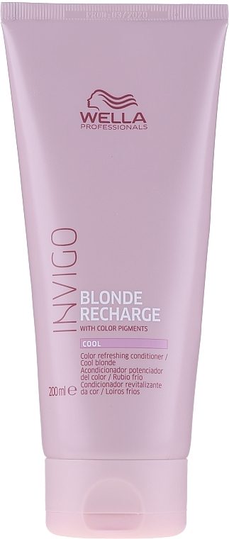 Tinted Conditioner for Cool Blonde - Wella Professionals Invigo Blonde Recharge Conditioner For Cool Blonde — photo N1