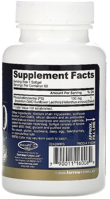 Dietary Supplement, softgels - Jarrow Formulas PS100 100 mg — photo N2