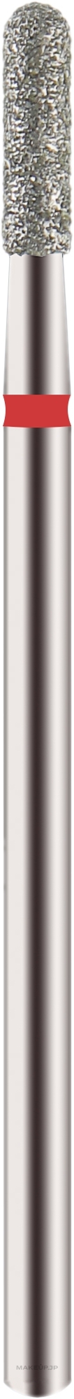 Diamond Nail Drill Bit "Cylinder", rounded, red, 2,3mm/8mm - Staleks Pro — photo 1 szt.