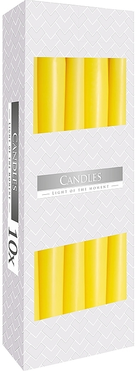 Table Candle Set 245x23 mm, 10 pieces, yellow - Bispol — photo N1
