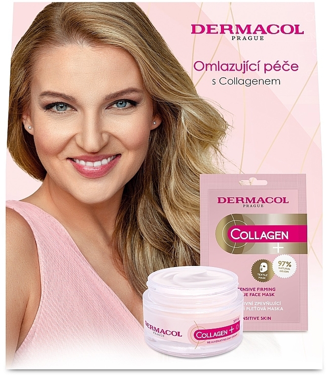 Set - Dermacol Collagen+I (d/f/cr/50ml + f/mask/1pcs) — photo N1